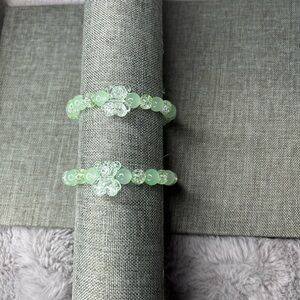 Elegant Green Beaded Bracelet Set
